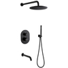 Juego de mezclador termostático oculto para ducha, color negro, de acero inoxidable 304