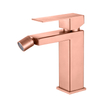 Grifo para bidé de baño con una sola manija Ycfaucet cuadrado de oro rosa de cobre de acero inoxidable 304