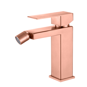 Grifo para bidé de baño con una sola manija Ycfaucet cuadrado de oro rosa de cobre de acero inoxidable 304
