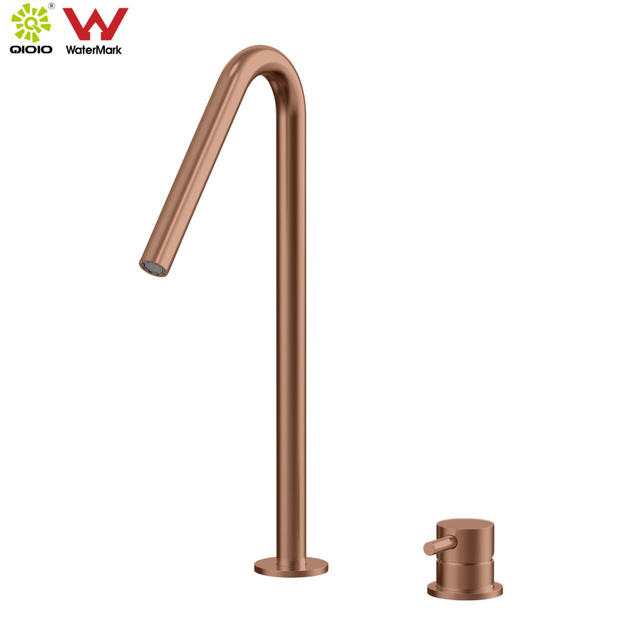 Grifo moderno para lavabo de baño con dos orificios y mango separado de níquel cepillado de acero inoxidable 304