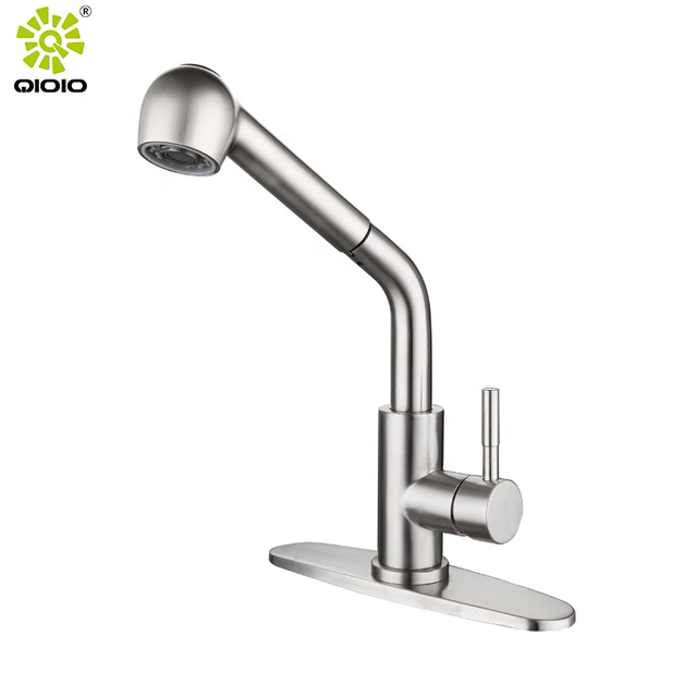 CUPC, tubo de níquel cepillado de alta calidad, estilo 304, acero inoxidable montado en la cubierta, grifo de cocina mezclador caliente y frío