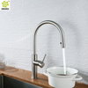 Cabezal de ducha oculto cepillado de acero inoxidable 304 L, grifo de fregadero de cocina extraíble