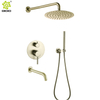 cUPC de alta calidad en la pared 304 de acero inoxidable cepillado de oro grifos mezcladores de ducha sistema de ducha oculto grifo de ducha de baño