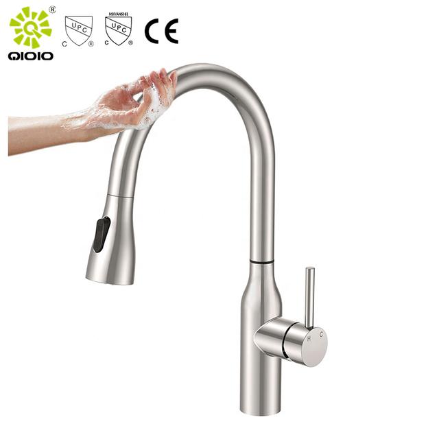 Grifo de cocina Smart Touch mezclador frío caliente abatible de acero inoxidable 304