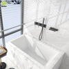 Fabricación de acero inoxidable 304 montado en la pared, caliente y frío, baño de tres vías, juego de grifos para ducha y baño