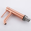 Grifo monomando para lavabo de baño, cobre, oro rosa, acero inoxidable 304, certificado CUPC