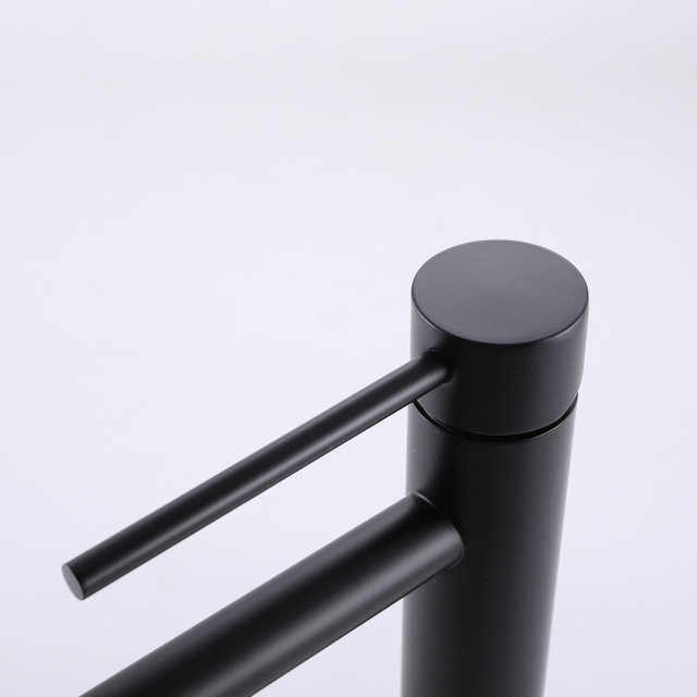 Grifos de cintura alta para lavabo de baño negro mate de acero inoxidable 304 de alta calidad con certificación CUPC