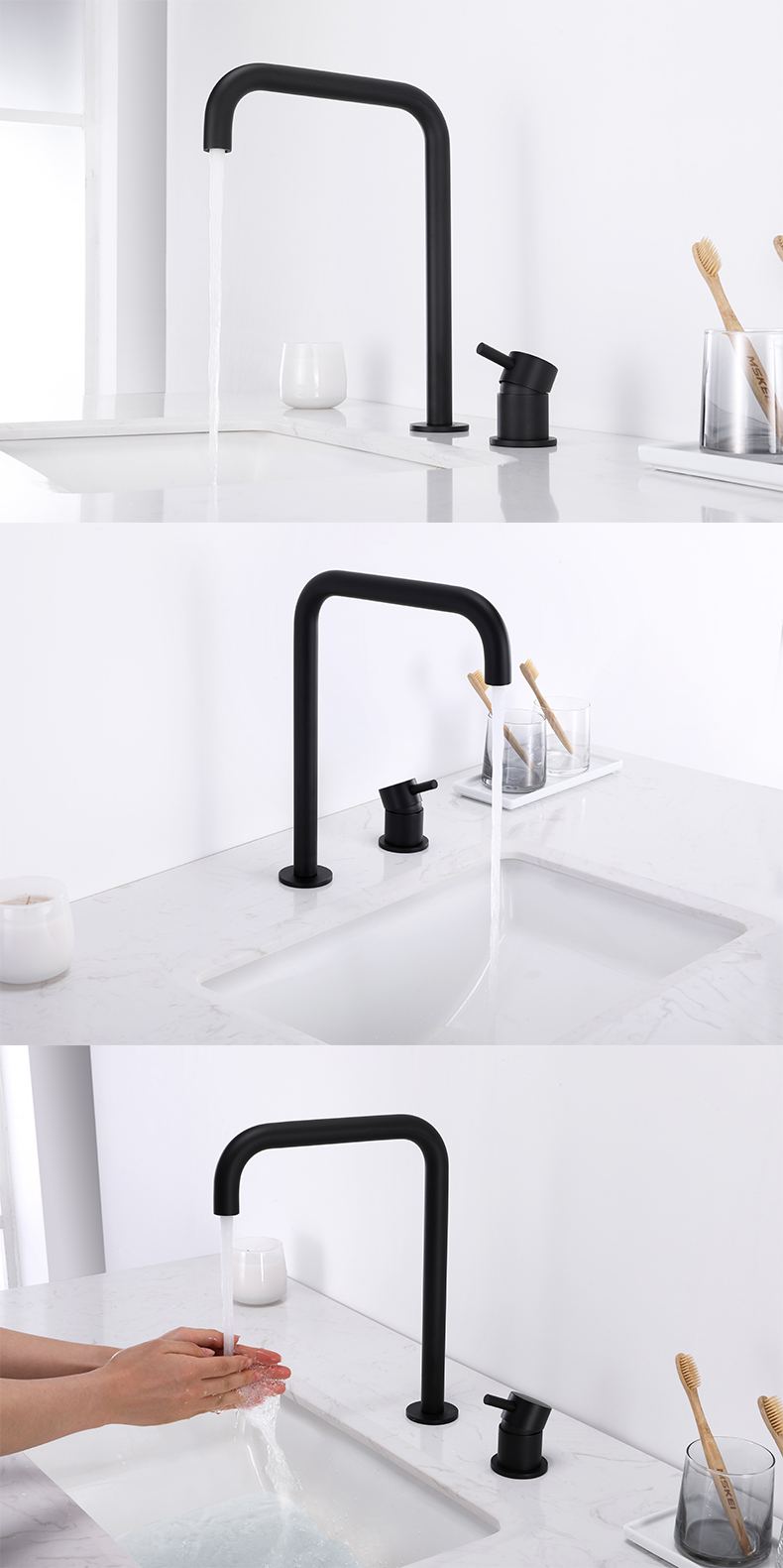 Grifo de lavabo de ba&ntilde;o con manija separada, 