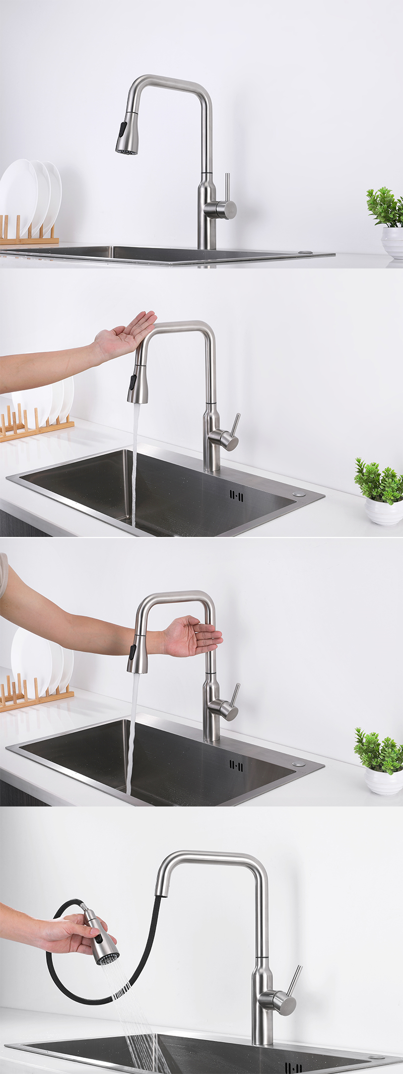 Grifo de fregadero de cocina con sensor t&aacute;ctil, 