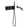 Juego de grifo de ducha para bañera oculta para baño montado en la pared negro mate de acero inoxidable 304 moderno