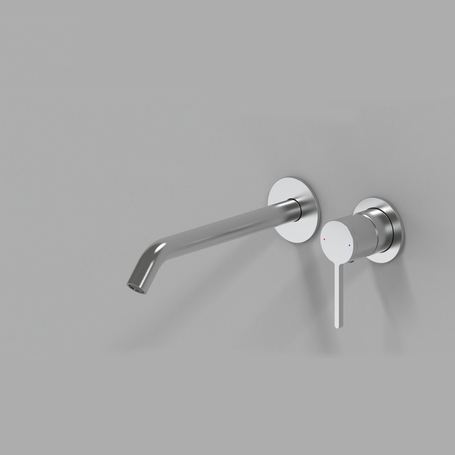 Grifos de fregadero de recipiente de baño de montaje en pared de un solo orificio de níquel cepillado de acero inoxidable 304