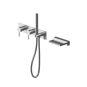 Baño de níquel cepillado de acero inoxidable 304 en juego de grifo de ducha con bañera oculta en la pared