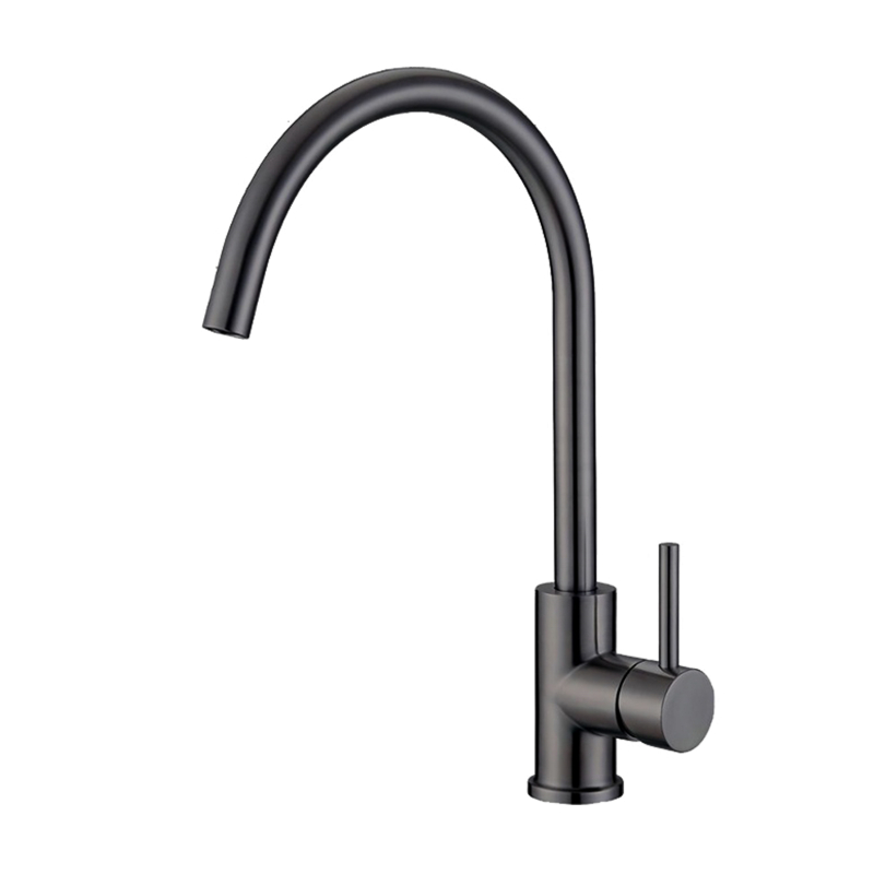 Grifo para fregadero de cocina negro con pistola de acero inoxidable 304