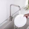 Grifo para fregadero de cocina de un solo orificio de níquel cepillado de acero inoxidable 304