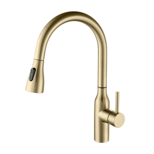Grifo extraíble para fregadero de cocina con sensor táctil de oro cepillado de acero inoxidable 304