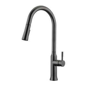 Grifo mezclador de cocina extraíble gris pistola moderno de acero inoxidable 304