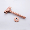 Desagüe de tubo de desagüe oculto para pared de oro rosa de cobre cepillado, lavabo decorativo para baño, trampa para botellas de acero inoxidable, sifón 