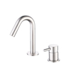 Grifo de lavabo de baño con manija separada de dos orificios cromado de acero inoxidable 304