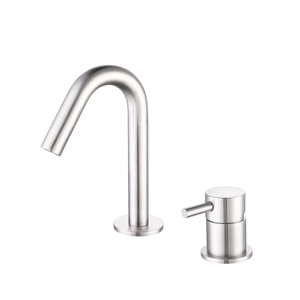 Grifo de lavabo de baño con manija separada de dos orificios cromado de acero inoxidable 304