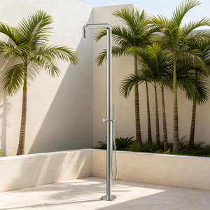 Kit de ducha exterior con doble lluvia, funciones de mano, acero inoxidable 316L para hoteles Villas