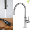 Cabezal de ducha oculto cepillado de acero inoxidable 304 L, grifo de fregadero de cocina extraíble