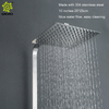 Sistema de ducha termostático 304 Acero inoxidable de tres funciones Juego de ducha de lluvia para baño Columna mezcladora