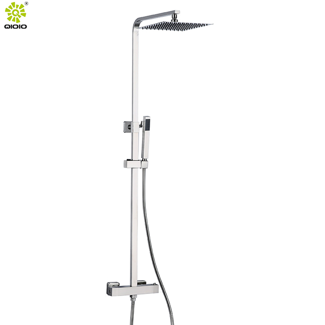 Conjunto de ducha de lluvia para baño de acero inoxidable 304, columna mezcladora, sistema de ducha termostático