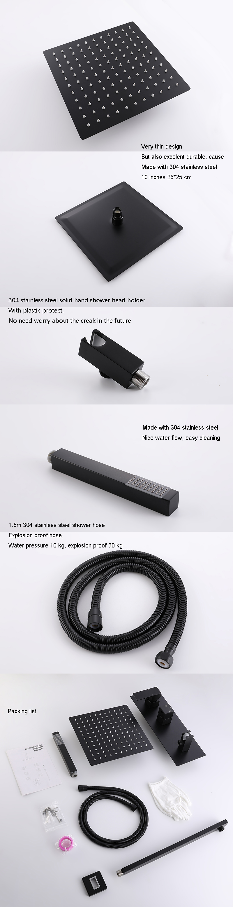 Dos funciones en la ducha montada en la pared.