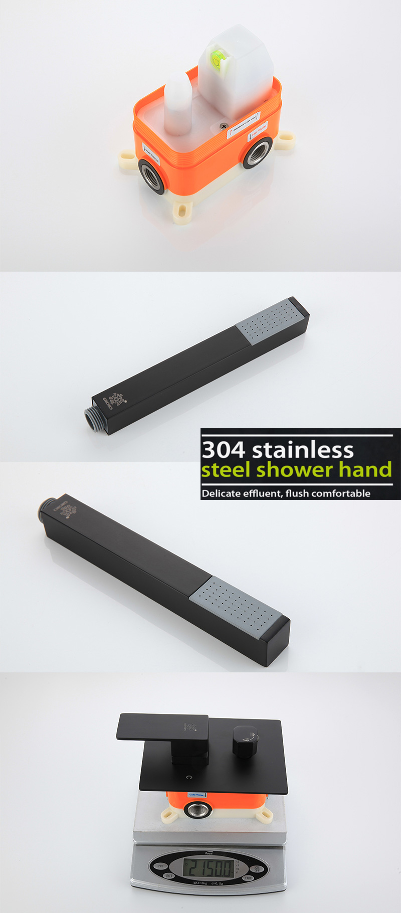 Dos funciones en la ducha montada en la pared.