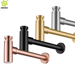 Lavabo Sifón Pared Desagüe de tubería de desagüe oculto Baño Lavabo decorativo Fregadero Botella de acero inoxidable Trampa Sifón