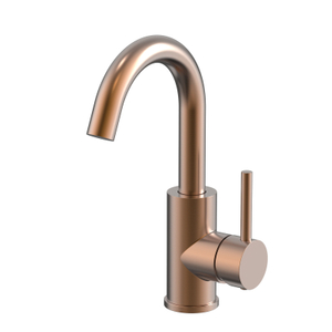 Grifo de lavabo de tres vías pequeño para baño de oro rosa de acero inoxidable 304