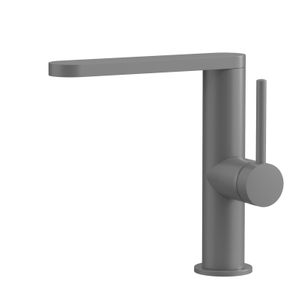 Grifos de lavabo giratorios de 360 ​​grados, moderno baño gris con pistola de acero inoxidable 304