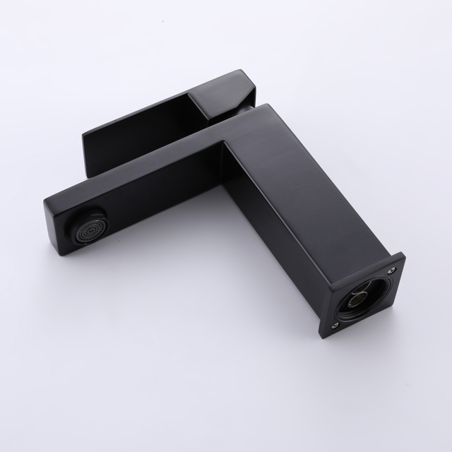 Grifo monomando para lavabo de baño, cuadrado, negro mate, de acero inoxidable 304, de alta calidad, certificado CUPC