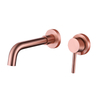 Grifo de lavabo de baño de montaje en pared de oro rosa de cobre de acero inoxidable 304 de lujo
