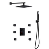 Mezclador termostático oculto LED de 3 funciones para baño, moderno, de acero inoxidable 304, negro, para ducha