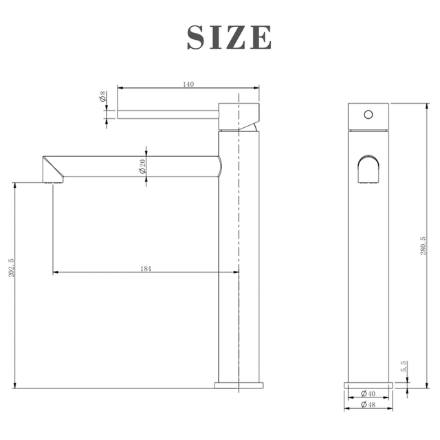 Grifos de fregadero de recipiente de baño con una manija de oro cepillado de acero inoxidable 304
