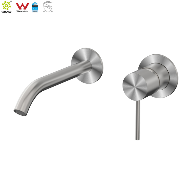 YC-316IS004 Grifo de montaje en pared de acero inoxidable 316L, grifo de baño montado en la pared, mezclador de lavabo oculto, juego de mezclador de lavabo de pared