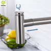 Fregadero cepillado de acero inoxidable 304, una manija, dos funciones, rociador, grifo de cocina extraíble