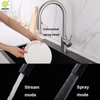 Grifo de fregadero de cocina extraíble caliente y frío cepillado de acero inoxidable 304