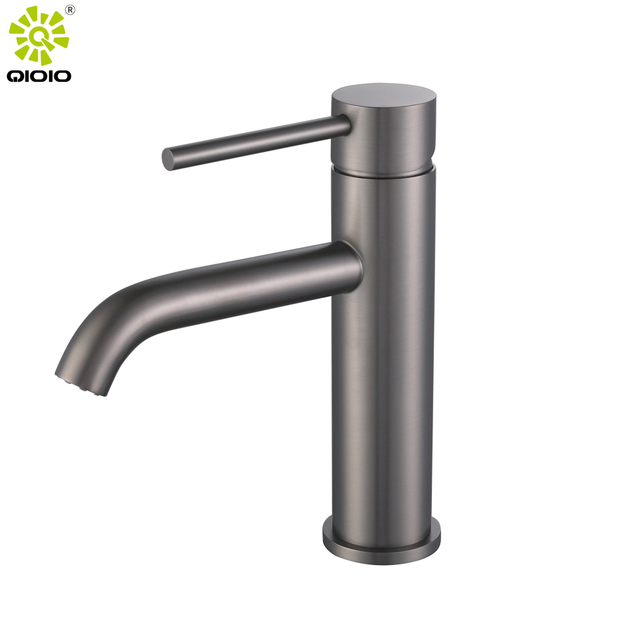 Grifo de agua de acero inoxidable 304 de alta calidad CUPC, mezclador de agua fría y caliente cepillado de una sola manija, grifo de lavabo de baño