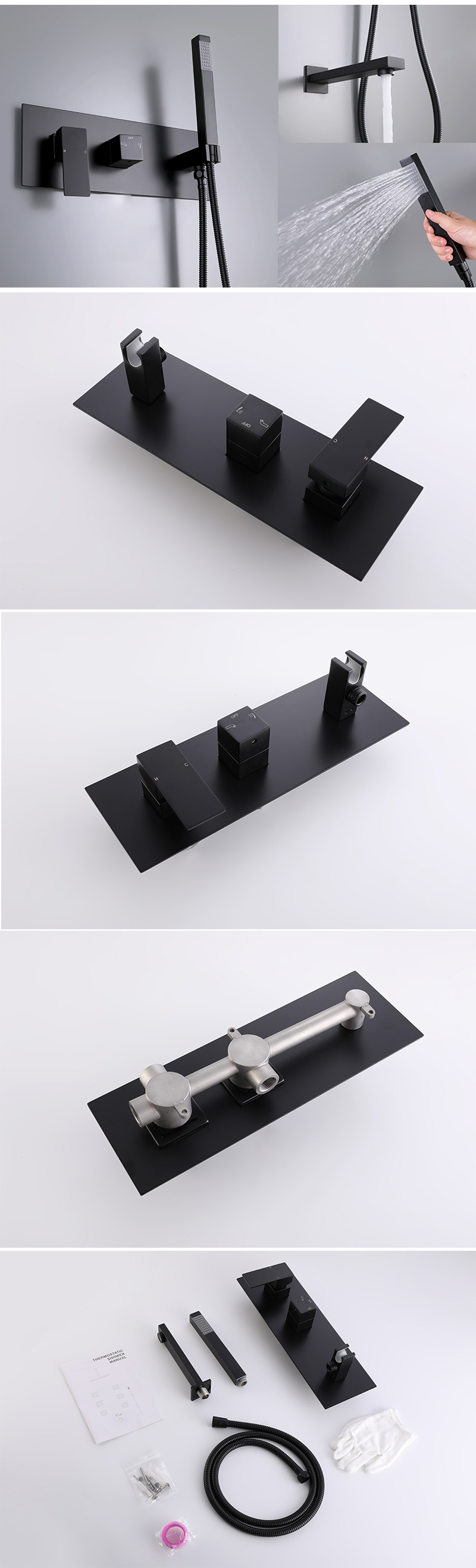 Conjunto de ducha oculte en pared