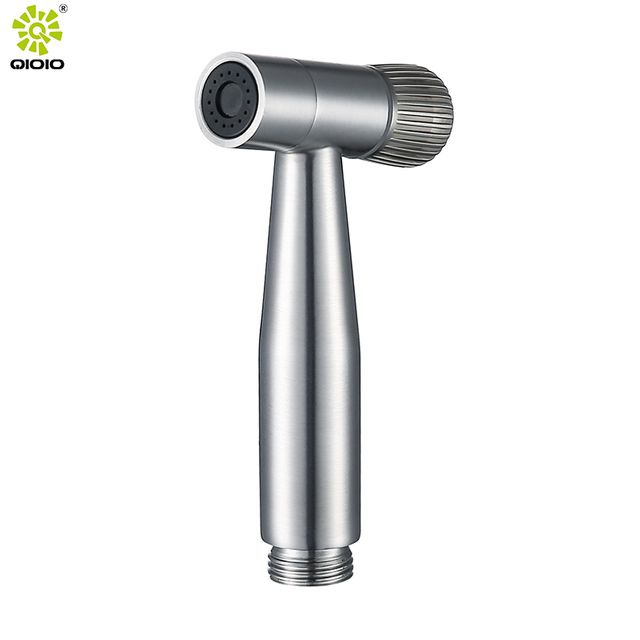 Juego de rociador de bidé portátil de mano cromado Shattaf de baño de acero inoxidable 304 para inodoro