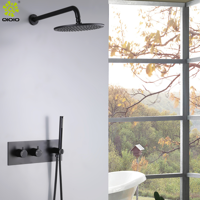 Juego de ducha de baño oculto en la pared de dos vías con función de frío y calor de acero inoxidable 304