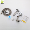 Juego de rociador de bidé portátil de mano cromado Shattaf de baño de acero inoxidable 304 para inodoro
