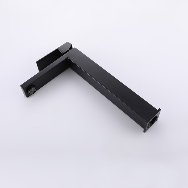 Grifo de cintura alta para lavabo de baño negro de acero inoxidable 304 cuadrado de alta calidad certificado CUPC