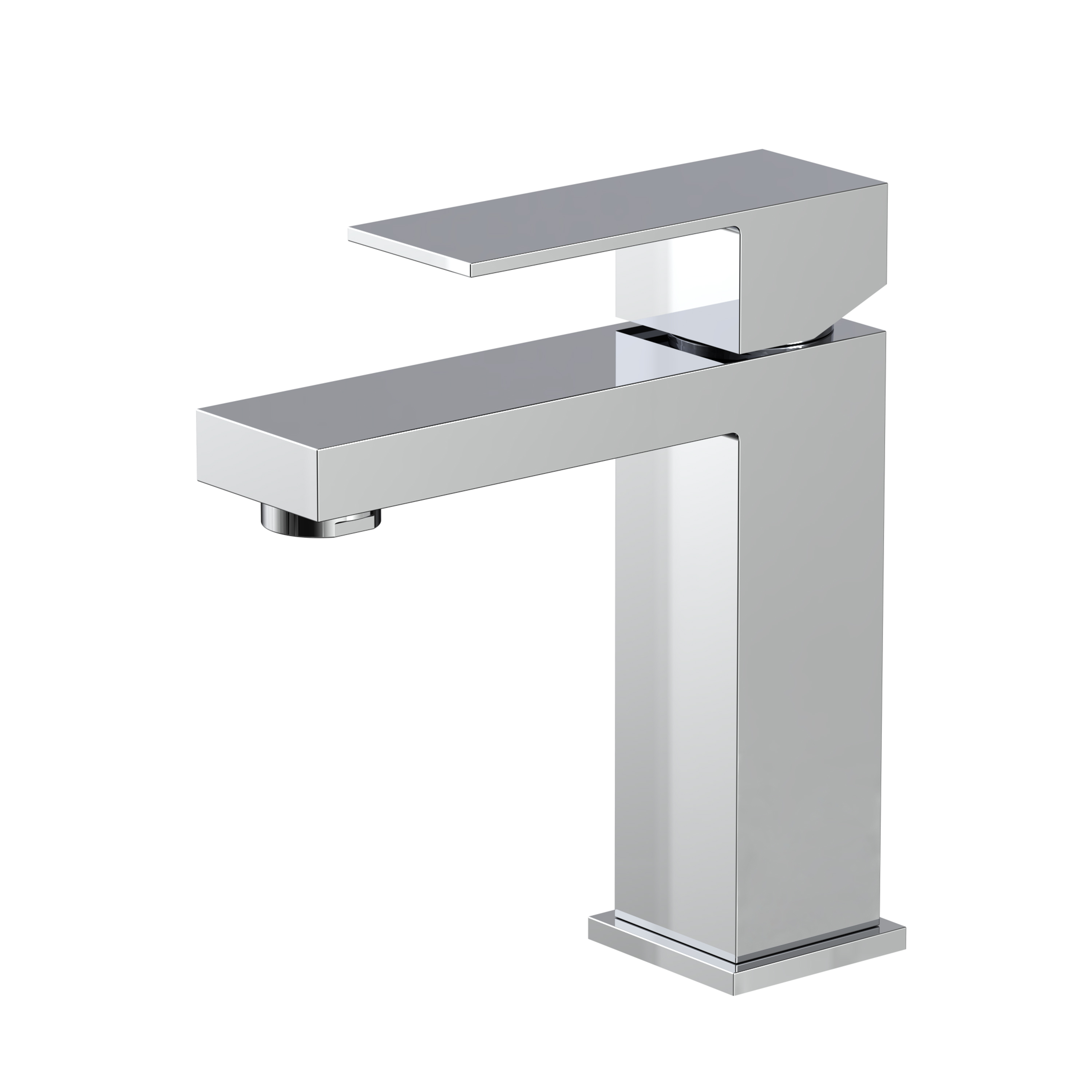 Grifo de fregadero cuadrado de acero inoxidable cromado