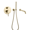 Juegos de grifos ocultos para baño y ducha de baño montados en la pared de oro cepillado de acero inoxidable 304