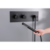 Juego de mezclador de ducha oculto para baño, montaje en pared, negro, moderno, acero inoxidable 304