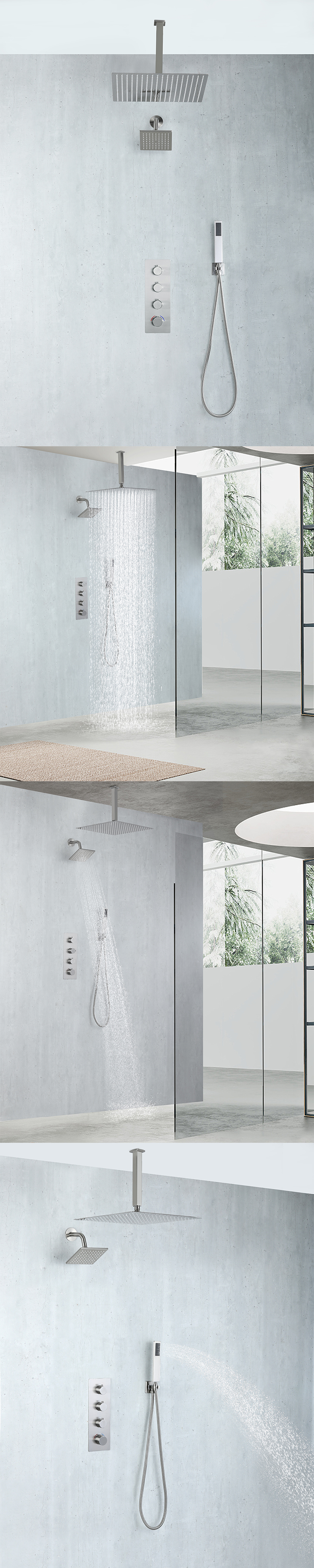 Mezclador de ducha termost&aacute;tico oculto de 3 funciones 