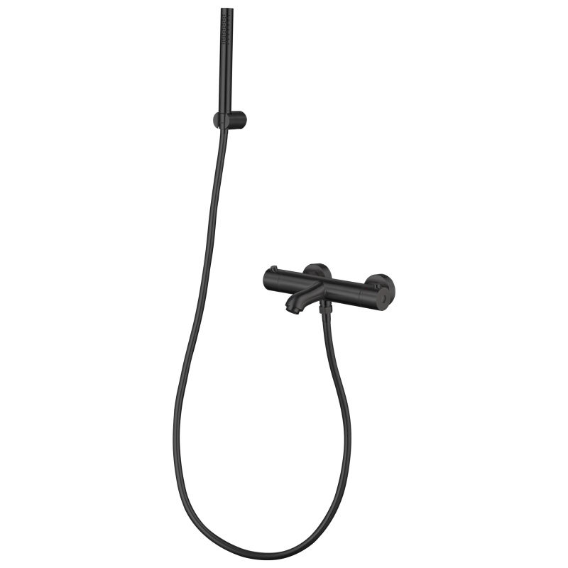 Mezclador termost&aacute;tico de ducha de ba&ntilde;o negro mate de acero inoxidable 304
